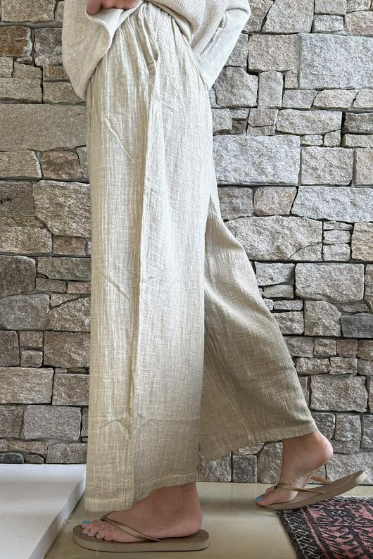 Loom & Thread Pin Tuck Pant Washed Oat /41=